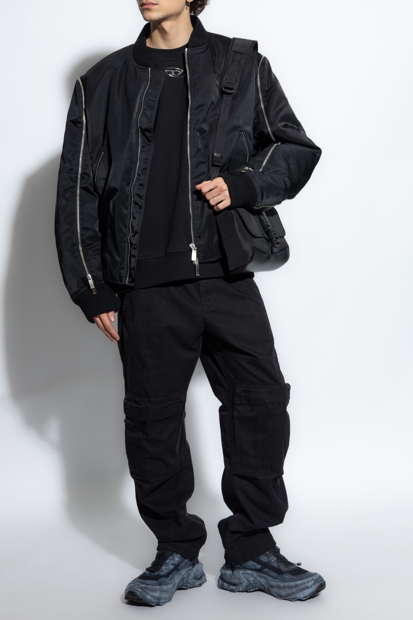 【送料&関税込】Diesel s-cooling-l1 Sweatshirt S-COOLING-L1 スウェットプルオーバー半そで｜ブラック｜メンズ